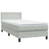 vidaXL Cama box spring con colch&oacute;n terciopelo gris claro 90x210 cm