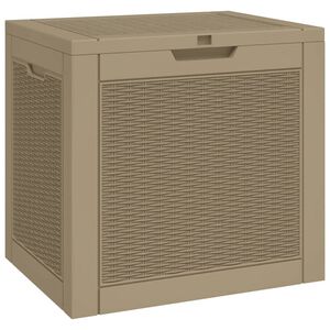 vidaXL Caja de almacenaje de jard&iacute;n PP marr&oacute;n claro 55,5x43x53 cm