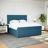 vidaXL Cama box spring con colch&oacute;n terciopelo azul oscuro 200x200 cm