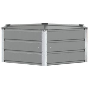 vidaXL Jardinera Gris Claro 129 x 129 x 45 cm Acero