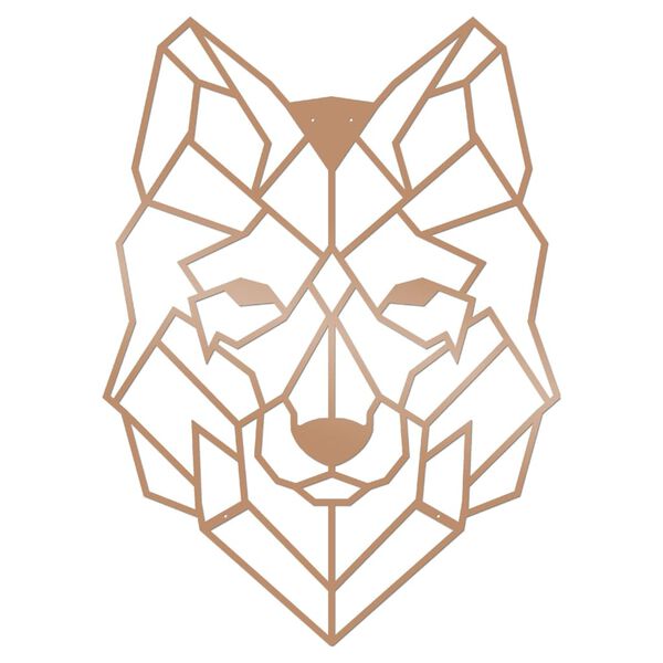 Homemania Adorno de pared Wolf acero cobre 41x57 cm