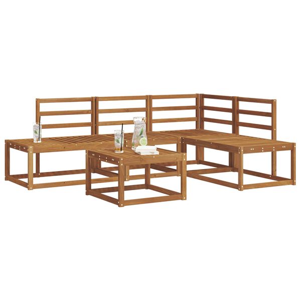 vidaXL Conjunto de sof&aacute;s de exterior 5 Pieza Natural