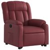 vidaXL Sill&oacute;n reclinable elevable cuero artificial rojo tinto