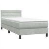 vidaXL Cama box spring con colch&oacute;n terciopelo gris claro 90x210 cm