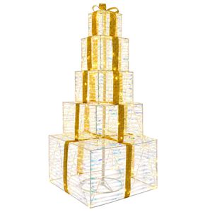 vidaXL Cajas de regalo de Navidad apilables con LED 250 LED