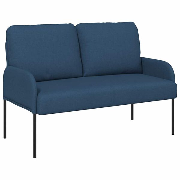 vidaXL Sof&aacute;s con coj&iacute;n 110cm Azul Madera contrachapada