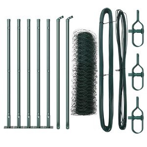 vidaXL Poste de Valla Verde