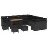 vidaXL Conjunto de sof&aacute;s de jard&iacute;n 14 pcs Negro rat&aacute;n sint&eacute;tico