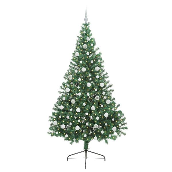 vidaXL &Aacute;rbol de Navidad Artificial Preiluminado Verde 210 cm PVC