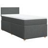 vidaXL Cama box spring con colch&oacute;n tela gris oscuro 100x200 cm