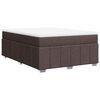 vidaXL Cama box spring con colch&oacute;n tela marr&oacute;n oscuro 140x190 cm