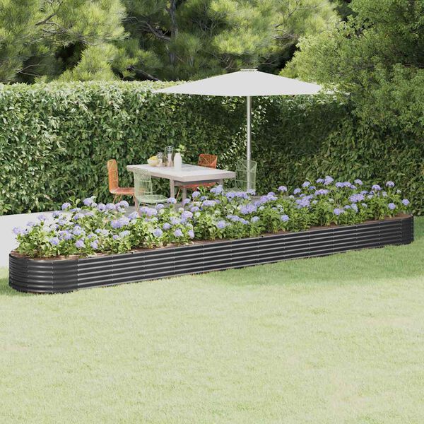vidaXL Jardinera arriate acero galvanizado antracita 544x100x36cm