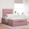 vidaXL Estructura de cama otomana colchones terciopelo rosa 120x200cm