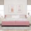 vidaXL Cama tipo Box Spring con colch&oacute;n Rosa 200 x 200 cm Terciopelo
