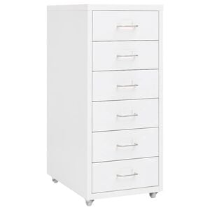 vidaXL Armario archivador m&oacute;vil metal blanco 28x41x69 cm