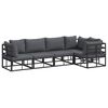vidaXL Conjunto de sof&aacute;s de jard&iacute;n 5 uds. Negro Aluminio