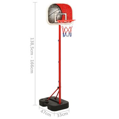 vidaXL Juego de canasta de baloncesto portátil ajustable 138,5-166 cm