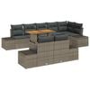 vidaXL Conjunto de sof&aacute;s de jard&iacute;n 9 uds. Gris rat&aacute;n sint&eacute;tico