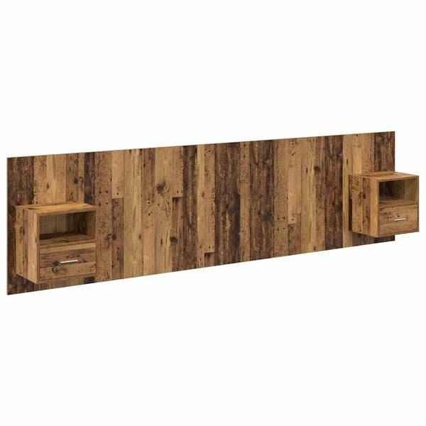 vidaXL Cabecero con Mueble con caj&oacute;n 3 pcs Madera envejecida