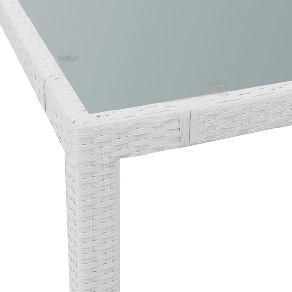 vidaXL Set de comedor de jard&iacute;n 9 piezas rat&aacute;n sint&eacute;tico blanco crema