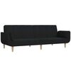 vidaXL Sof&aacute; cama de 2 plazas con dos almohadas tela negro