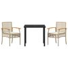 vidaXL Conjunto de Comedor de Jard&iacute;n 3 pcs Beige rat&aacute;n sint&eacute;tico