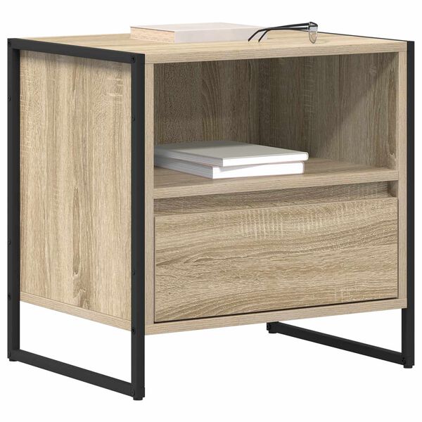 vidaXL Mesa de Noche Sonoma 50 x 39,5 x 50 cm Madera contrachapada