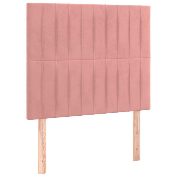 vidaXL Cabecero de cama rosa 90x5x118/128 cm Terciopelo