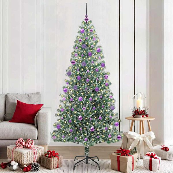 vidaXL &Aacute;rbol de Navidad Artificial Nevado con Luz LED Verde y 210 cm