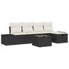 vidaXL Conjunto de sof&aacute;s de jard&iacute;n 6 uds. Negro rat&aacute;n sint&eacute;tico