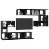 vidaXL Unidades de TV 4 pcs Roble Negro Madera contrachapada
