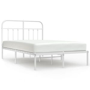 vidaXL Estructura cama sin colch&oacute;n con cabecero metal blanco 120x200cm