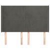 vidaXL Cabecero con orejas de terciopelo gris oscuro 147x16x118/128 cm