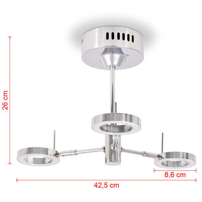 vidaXL Lámpara LED de techo con 3 luces blanco cálido