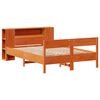 vidaXL Cama con estanter&iacute;a sin colch&oacute;n madera maciza marr&oacute;n 140x190 cm