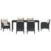 vidaXL Conjunto de Comedor de Jard&iacute;n 7 pcs Negro rat&aacute;n sint&eacute;tico