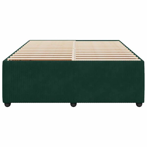 vidaXL Estructura cama sin colch&oacute;n terciopelo verde oscuro 160x200 cm
