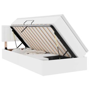 vidaXL Cama con almacenamiento y LED Puro 90 x 200 cm Cuero sint&eacute;tico
