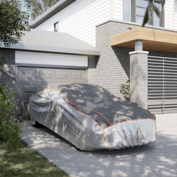 vidaXL Funda completa coche Sedan protección antigranizo S gris/plata