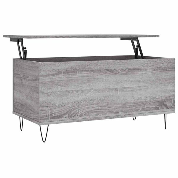 vidaXL Mesa de centro madera contrachapada gris Sonoma 90x44,5x45 cm