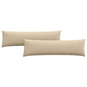 vidaXL Cojines de sof&aacute; 2 pcs Crema 145 x 40 cm tela
