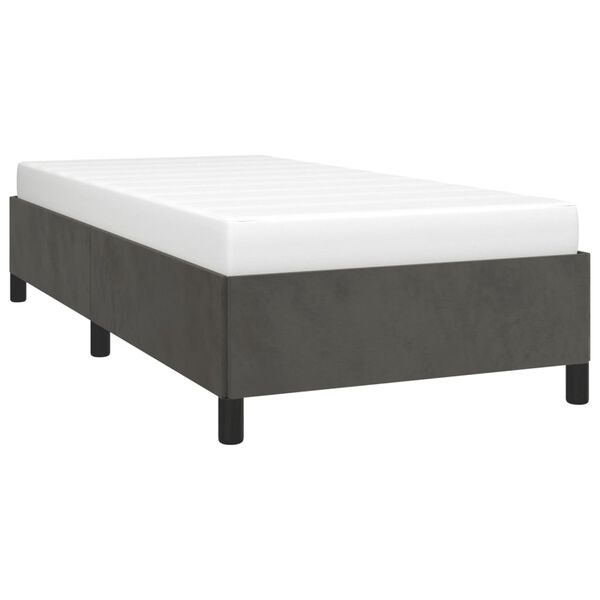 vidaXL Estructura de cama sin colch&oacute;n terciopelo gris oscuro 90x190 cm