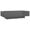 vidaXL Mesa de centro madera contrachapada gris brillante 115x60x31 cm