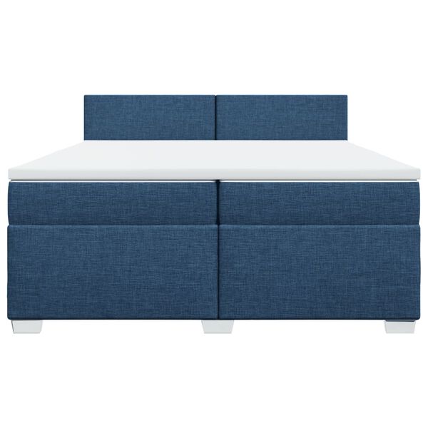 vidaXL Cama box spring con colch&oacute;n tela azul 200x200 cm