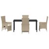 vidaXL Conjunto de Comedor de Jardín 5 pcs Beige ratán sintético