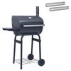 vidaXL Parrilla de carb&oacute;n 75 x 48 x 120 cm Plateado