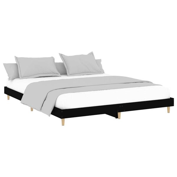 vidaXL Estructura de cama madera de ingeniería negra 120x200 cm