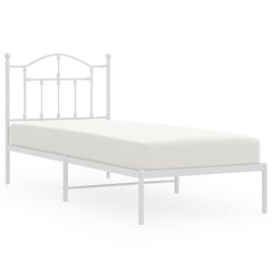 vidaXL Estructura cama sin colch&oacute;n con cabecero metal blanco 90x200 cm