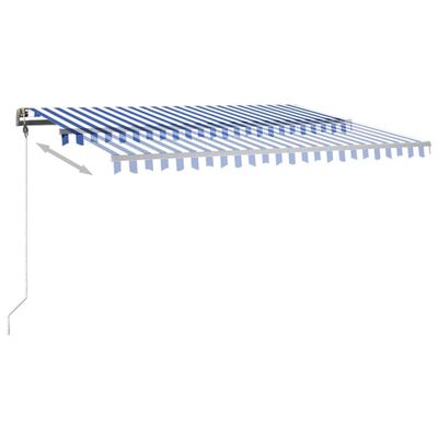 vidaXL Toldo manual retráctil con LED azul y blanco 400x350 cm