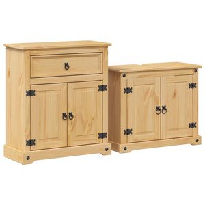 vidaXL Juego de muebles de ba&ntilde;o Corona 2 pzas madera maciza pino